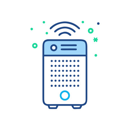 Stylish Wifi Router Isolated on Black Background with Fun Visual Accents Aroundのイラスト素材