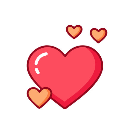 Stylized hearts on a black background, a vector illustration of love and affectionのイラスト素材