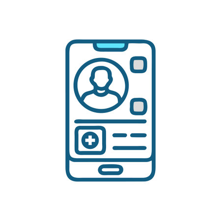 Digital healthcare on a mobile app offering online medical services and consultationsのイラスト素材