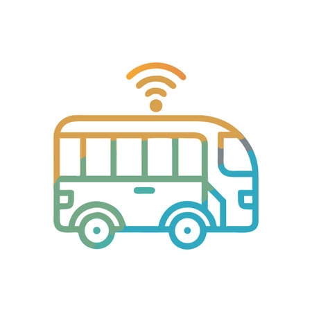 Smart Bus Icon: Connected Transportation, Wi-Fi, Technology, Modern Transit