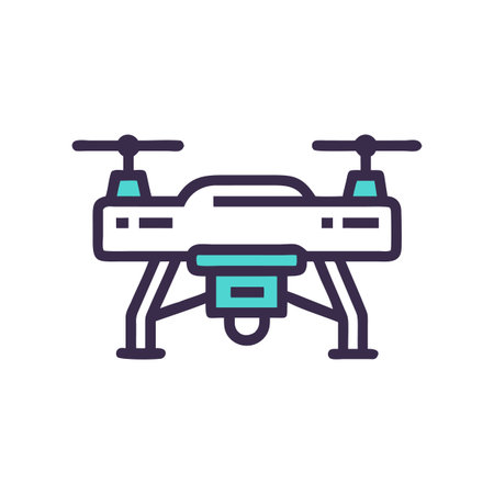 Iconic Drone Design: Modern Aerial Vehicle with Teal Accents on Black
