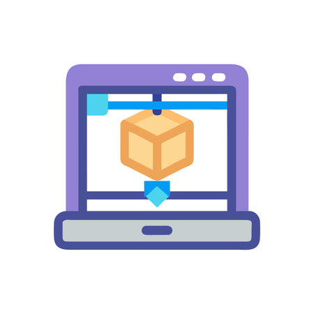 3D Printer Icon Vector Illustration, Manufacturing Technology, Prototype Creation