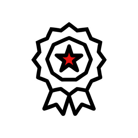 Minimalist graphic of a red star floating against a solid black background with high contrastのイラスト素材