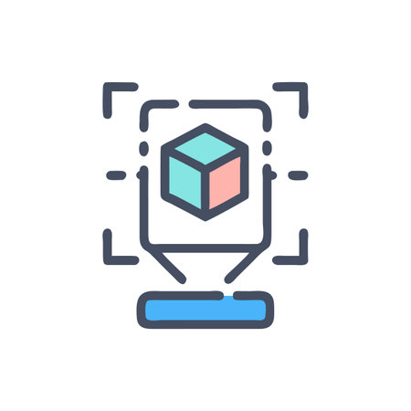 3D Hologram Cube: Futuristic Technology, Virtual Reality and Augmented Reality Concept