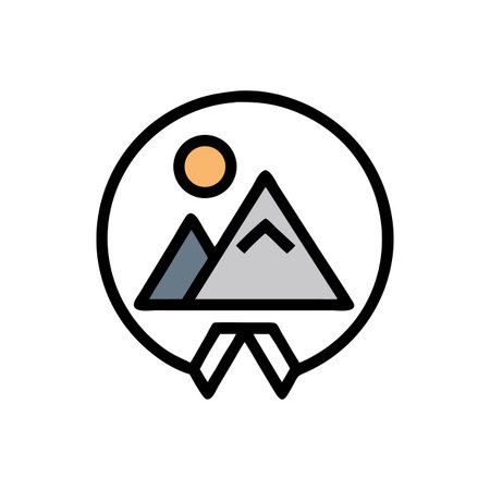 Abstract mountain landscape with geometric shapes and a minimalist style, suitable for modern design