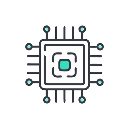 Microchip Icon for Technology, AI, and Semiconductor Concepts