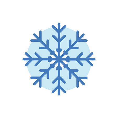 Stylized Snowflake Illustration on Black Background, Perfect for Winter and Holiday Themes