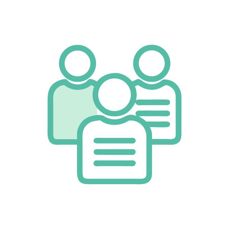 Minimalist Team Icon in Aquamarine on Black Background Illustrating Collaborationのイラスト素材