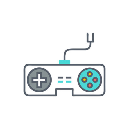 Retro Video Game Controller Illustration on Black Background for Gaming Content