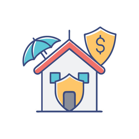 Home Protection Graphic: Insurance Shielding a House from Financial Risk and Natural Disastersのイラスト素材