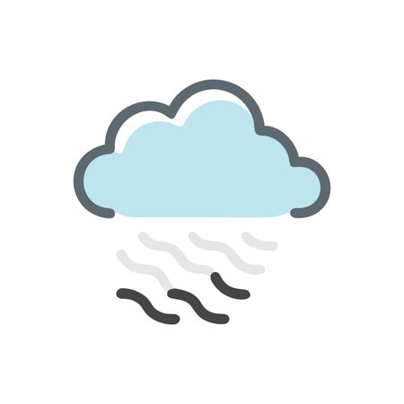 Stylized Rain Cloud Icon Graphic with Soft Colors and Modern Design Aestheticのイラスト素材