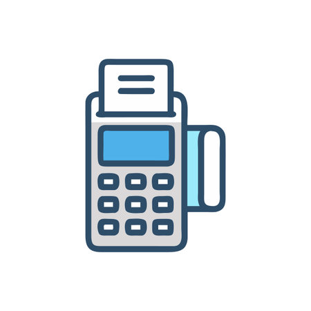 Stylized Point of Sale (POS) System with Card Reader Illustrationのイラスト素材