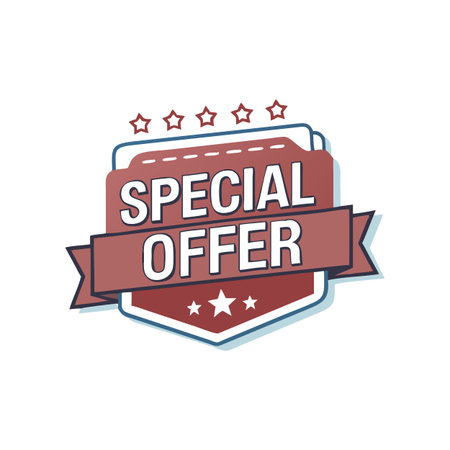 Eye-Catching Special Offer Badge with Stars for Marketing and Promotionのイラスト素材