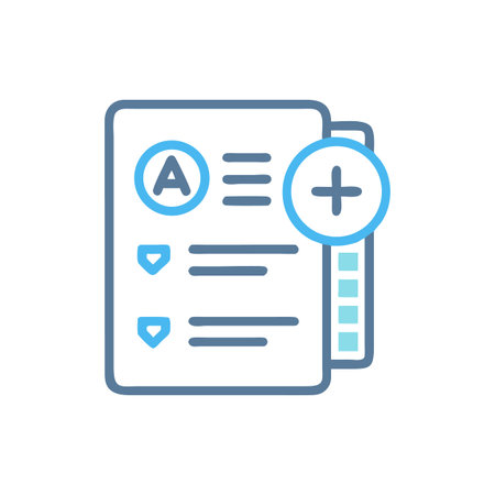 Digital Document with Checklist and Add Button - Modern Icon Design Conceptのイラスト素材
