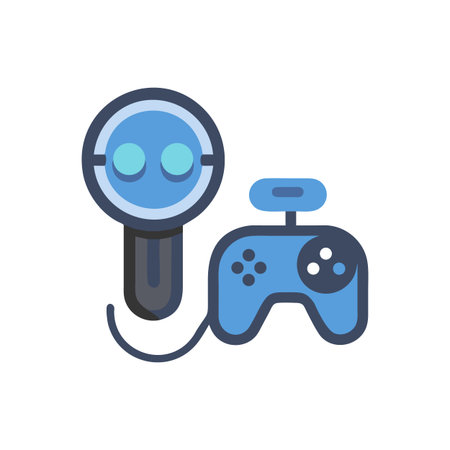 VR Headset and Gamepad Illustration: Virtual Reality Gaming Icon