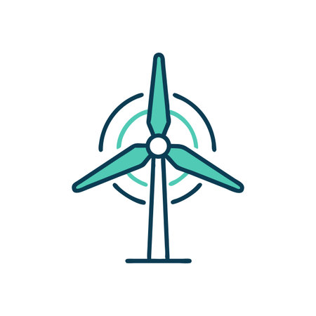 Modern Wind Turbine Icon Illustration for Sustainable Energy Conceptsのイラスト素材