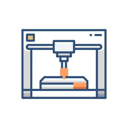 Illustration of a 3D printer creating an object, conveying innovation, technology, and future...