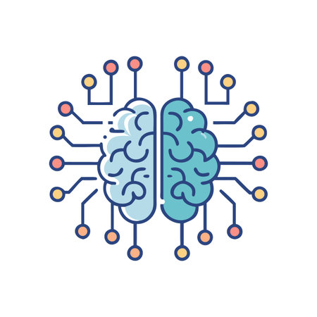 Stylized Brain Circuit Board Illustration for Artificial Intelligence and Technology Concepts