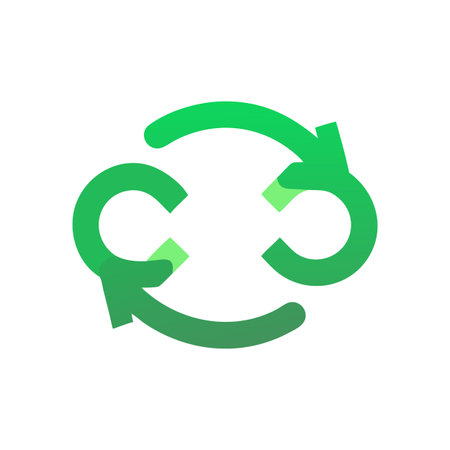 Circular arrows forming a cycle symbolizing renewal, recycling, and continuous process, modern...