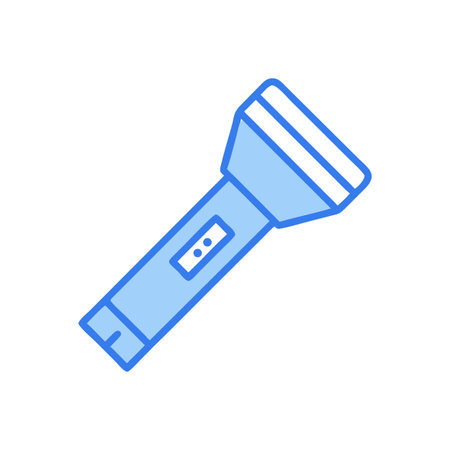 Flashlight vector illustration with a blue color scheme on a dark background