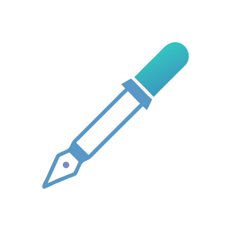Isolated dropper design in teal gradient against black background for creative use