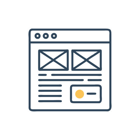 Minimalist Website Wireframe Illustration with Placeholder Images and Text Blocks