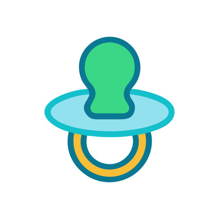Simple Pacifier Icon: Colorful Design for Baby Needs and Related Products
