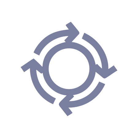 Circular Arrow Graphic: Rotating Arrows Around a Central Point Symbolizing Recycling or Rotation