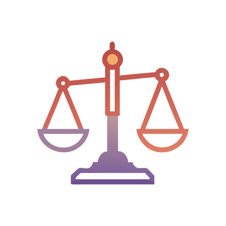 Illustration of Scales of Justice on a Black Background, Symbolizing Law and Equality