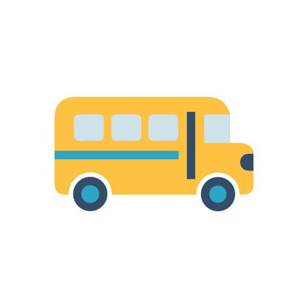 Yellow School Bus Icon on Black Background for Education and Transportation Services