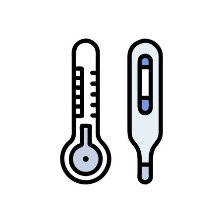 Simple Digital Thermometer and Ear Thermometer Vector Illustration on Dark Background