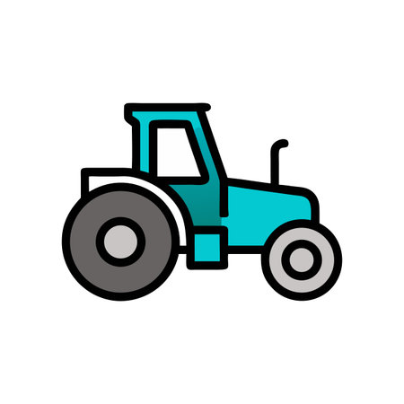 Minimalist turquoise  icon on black background symbolizing agriculture and farming