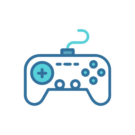 Retro game controller illustration against black backdrop, perfect for gaming and nostalgia themes