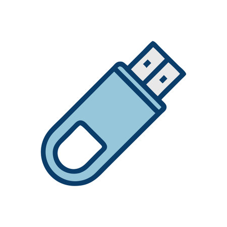 Stylized USB Flash Drive Icon on Black Background for Data Storage Solutions
