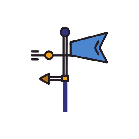 Simple Wind Direction Indicator Graphic Against Black Background for Weather or Directional Concepts