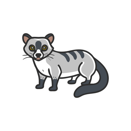Civet Illustration: A stylized vector of a palm civet on a black background