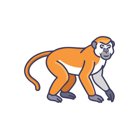 Cartoon golden monkey illustration on black background depicting primate in simple graphic style.