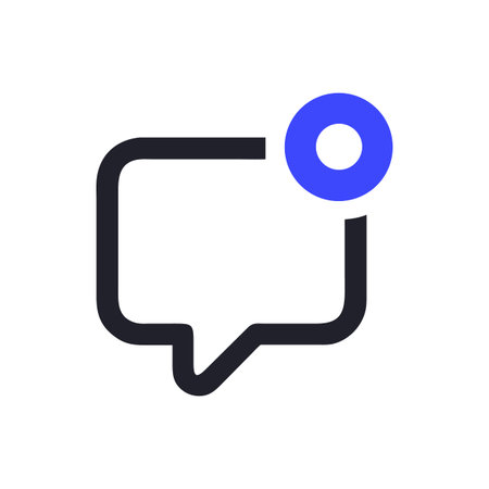 Unread Message Notification: Speech Bubble with Notification Icon on Black Background