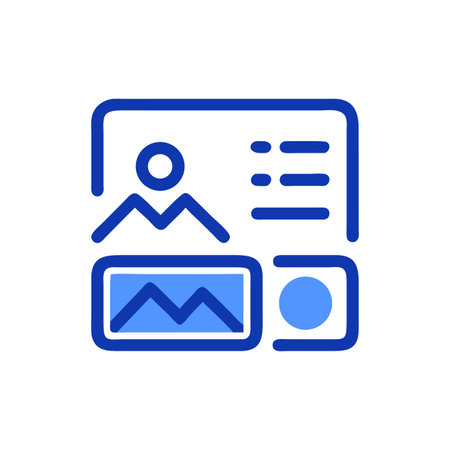 Flat icon of website design template showing layout and common UI elements