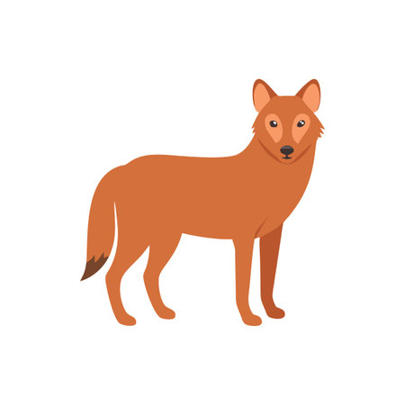 Dog Illustration Flat Style on a Black Background with Geometric Shapes
