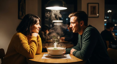 Happy Couple Sharing Romantic Moment with Genuine Emotion and Natural Connection