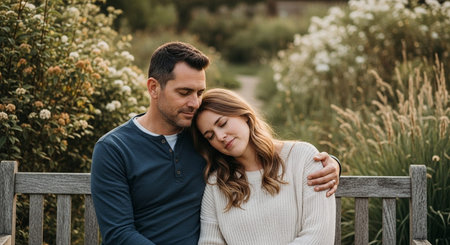 Happy Couple Sharing Romantic Moment with Genuine Emotion and Natural Connection