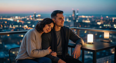 Happy Couple Sharing Romantic Moment with Genuine Emotion and Natural Connection