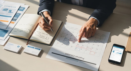 Marketing Strategy Concept with Business Planning, Data Analytics and Growth Development