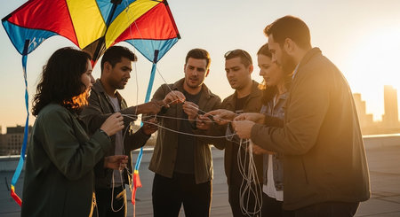 Friends Sharing Happy Moments with Genuine Connection and Social Bonding Concept