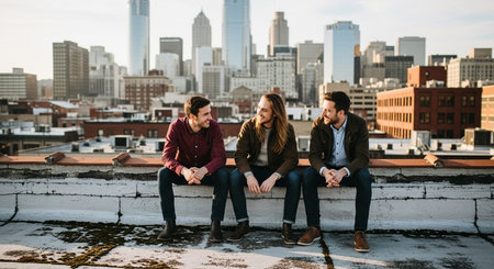 Friends Sharing Happy Moments with Genuine Connection and Social Bonding Concept