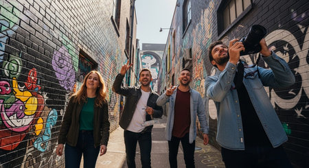 Friends Sharing Happy Moments with Genuine Connection and Social Bonding Concept