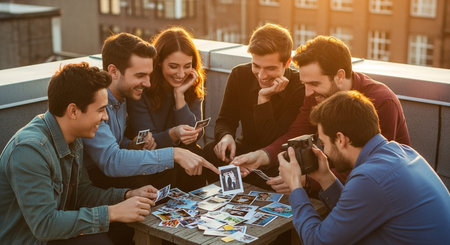 Friends Sharing Happy Moments with Genuine Connection and Social Bonding Concept