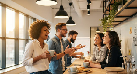 Friends Sharing Happy Moments with Genuine Connection and Social Bonding Concept