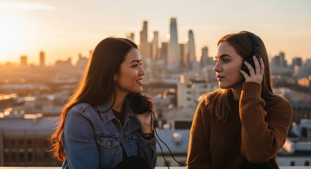 Friends Sharing Happy Moments with Genuine Connection and Social Bonding Concept
